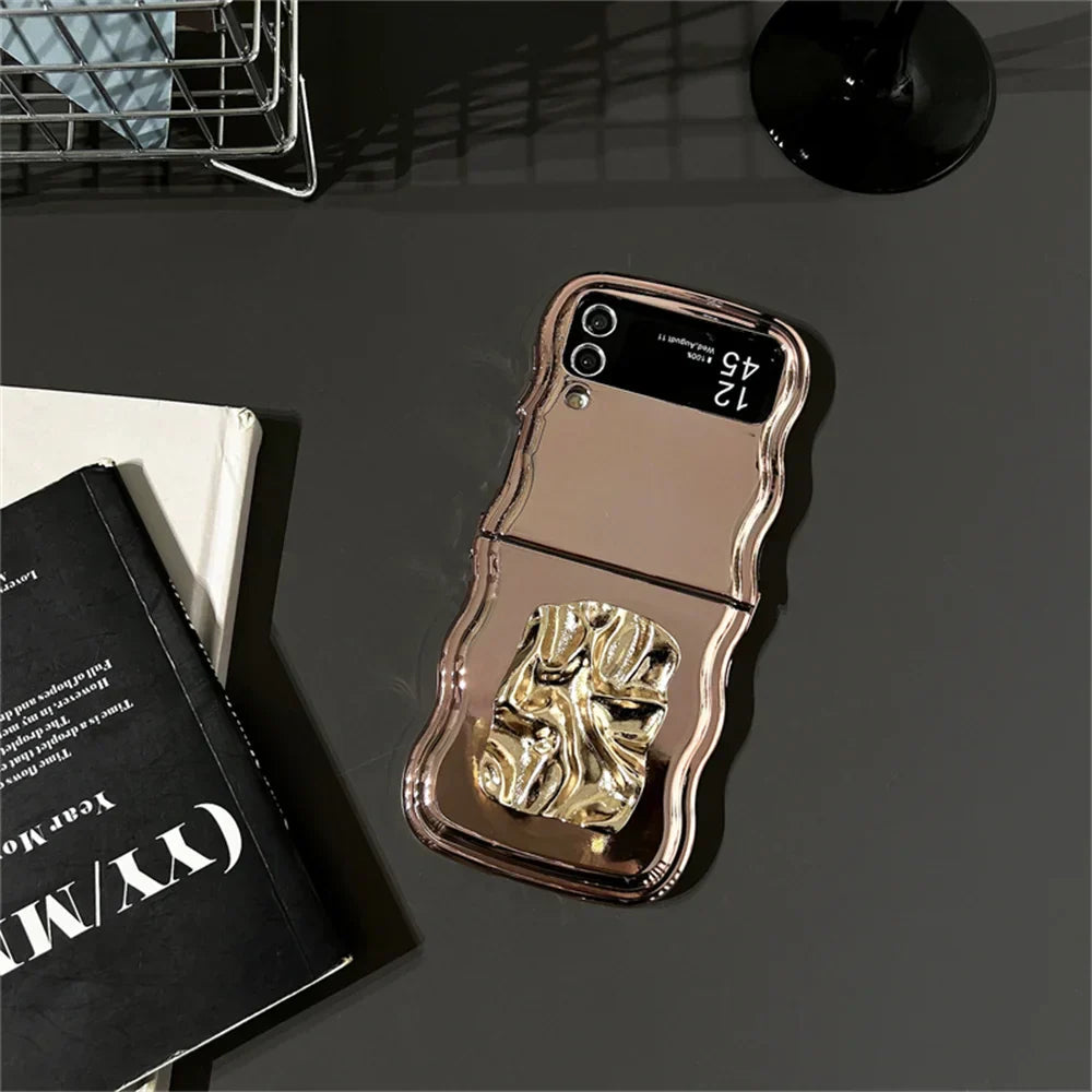 Tinfoil Bracket Wave Case for Samsung Galaxy Z Flip 3/4/5