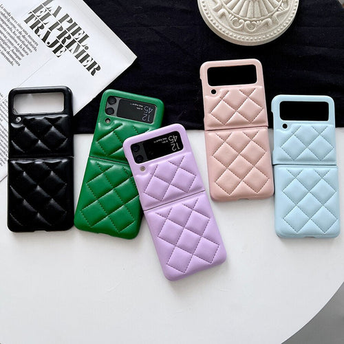 New Fashion Lattice Down Jacket Phone Case For Samsung Galaxy Z Flip 4