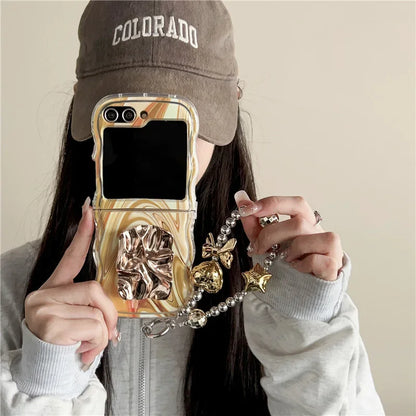 Metallic Water Ripple Phone Case for Samsung Galaxy Z Flip Series