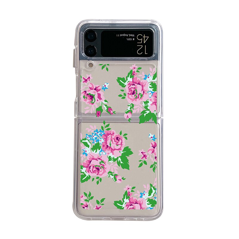 Cute Colorful Flowers Slim Case For Samsung Galaxy Z Flip 4 5G