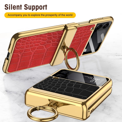 Magnetic Leather Case with Ring Holder For Samsung Galaxy Z Flip 4