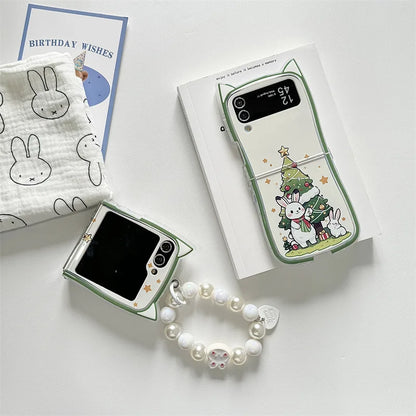 Cartoon Christmas Rabbit Hard Case for Samsung Galaxy Z Flip Series