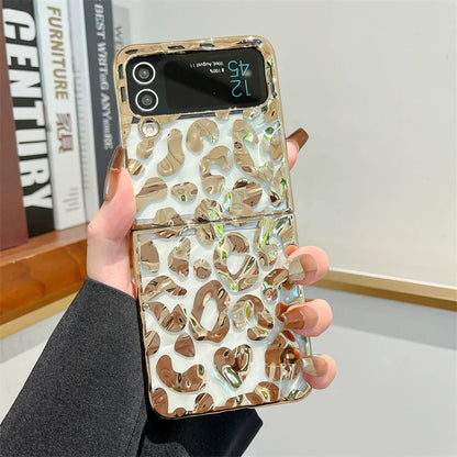 Luxury Leopard Print Phone Case for Samsung Galaxy Z Flip 3/4/5/6
