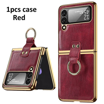 Retro Leather Case For Samsung Galaxy Z Flip 4 Flip 4