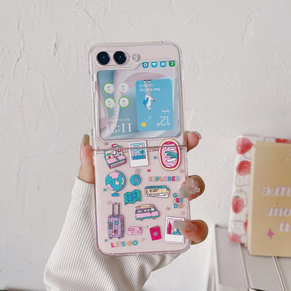 Z Flip 5 Case - Retro  Cute Transparent Cover