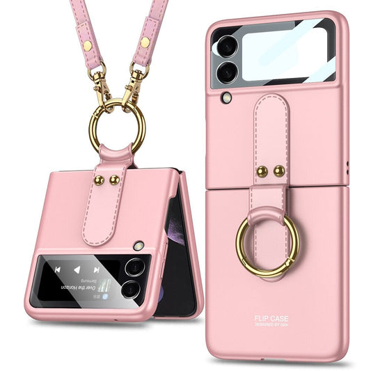 Luxury Ultra-thin Ring Strap Ring Stand Hard Case For Galaxy Z Flip 4