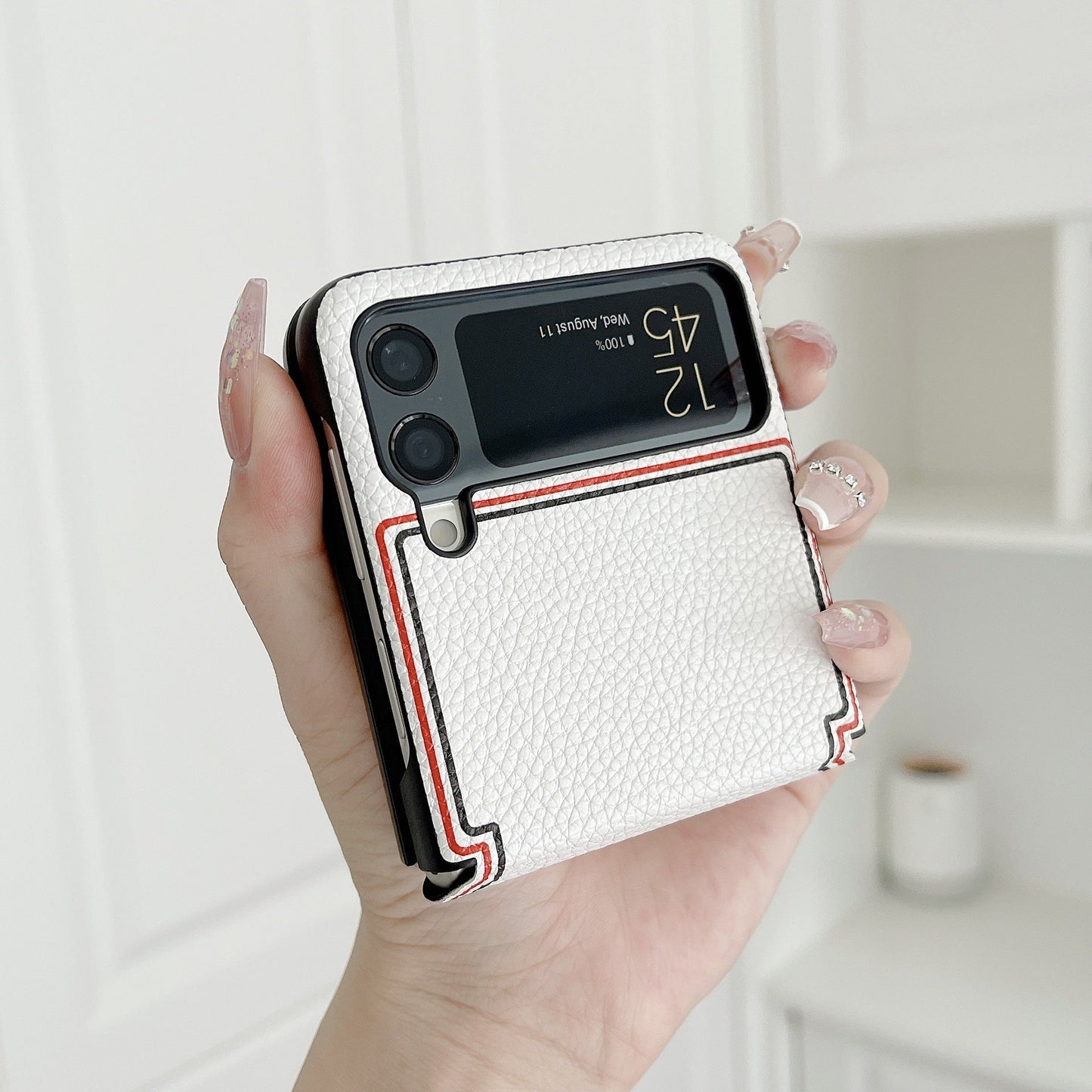 Fashion Joint name Lychee Case for Samsung Galaxy Z Flip 4