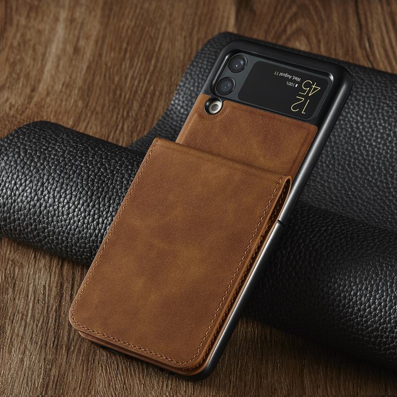 Luxury Leather Wallet Case For Z Flip 4