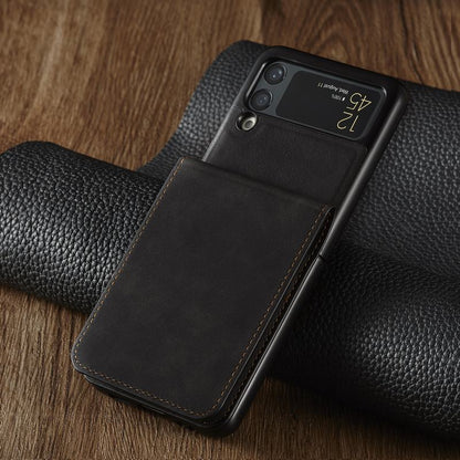 Luxury Leather Wallet Case For Z Flip 4