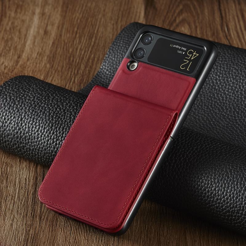 Luxury Leather Wallet Case For Z Flip 4