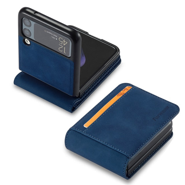 Luxury Leather Wallet Case For Z Flip 4