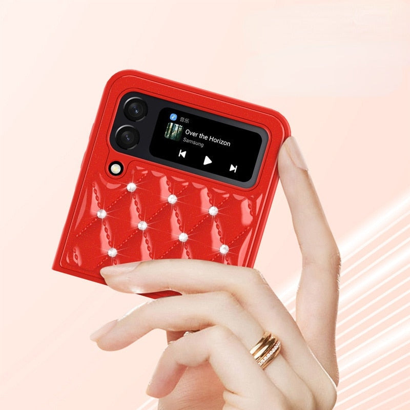 Creative Electroplating Diamond Protective Cover For Samsung Galaxy Z Flip 4