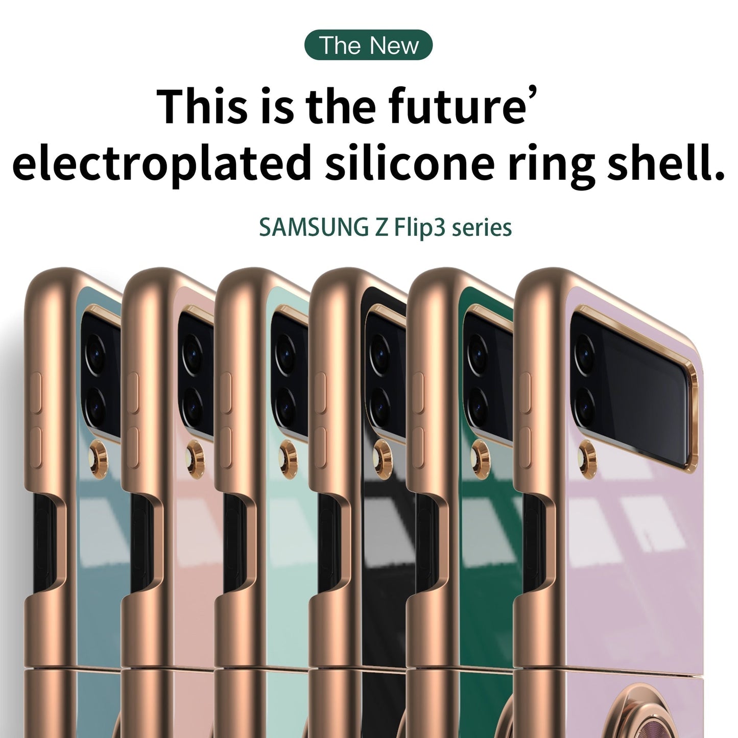 Luxury Electroplating Magnetic Ring Bracket Protective Cover for Samsung Galaxy Z Flip 4 5G