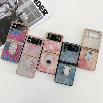 Shining Diamond Mirror Ring Protective Cover For Samsung Galaxy Z FLIP 4 5G