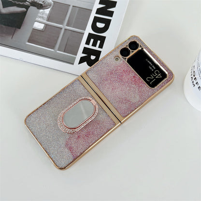 Shining Diamond Mirror Ring Protective Cover For Samsung Galaxy Z FLIP 4 5G
