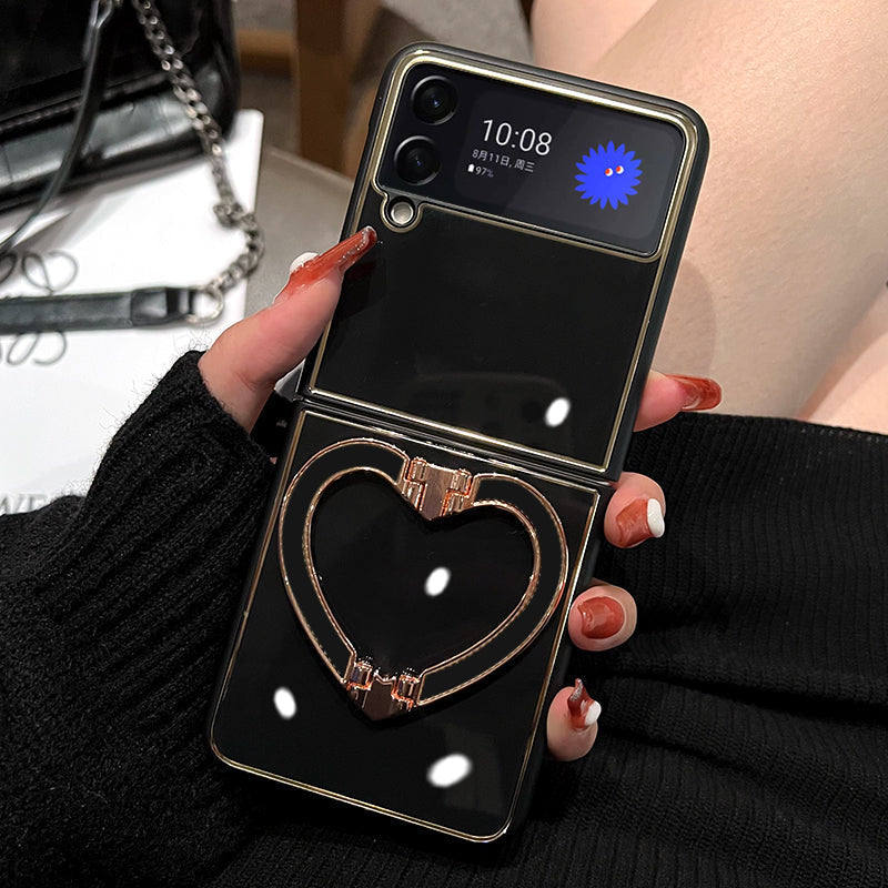 Luxury Heart Bracket Case For Samsung Galaxy Z Flip 4 5G