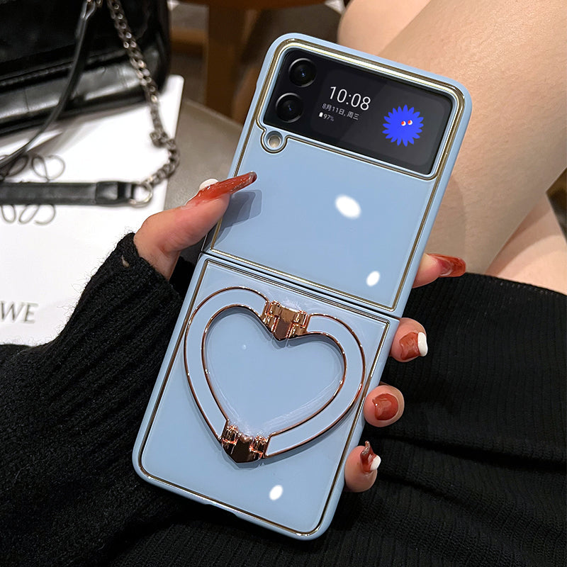 Luxury Heart Bracket Case For Samsung Galaxy Z Flip 4 5G