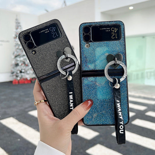 Bling Heart Pendant Case For Galaxy Z Flip 4