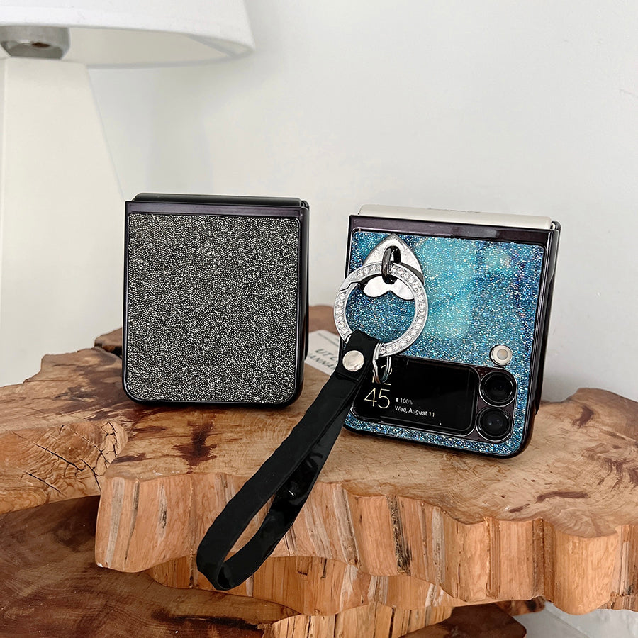 Bling Heart Pendant Case For Galaxy Z Flip 4