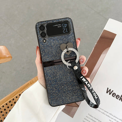 Bling Heart Pendant Case For Galaxy Z Flip 4