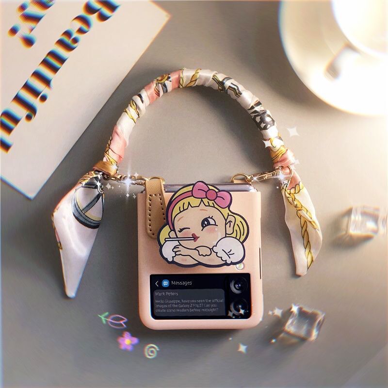 Cartoon Cute Lanyard Case For Galaxy Z Flip 4