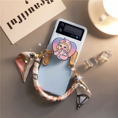 Cartoon Cute Lanyard Case For Galaxy Z Flip 4
