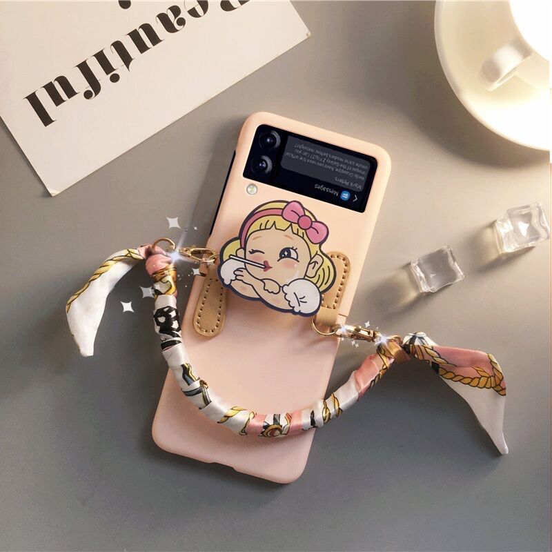 Cartoon Cute Lanyard Case For Galaxy Z Flip 4