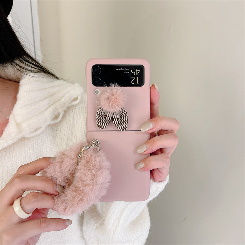 Fluffy Hand Rope Case For Galaxy Z Flip 4
