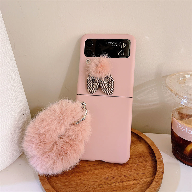 Fluffy Hand Rope Case For Galaxy Z Flip 4