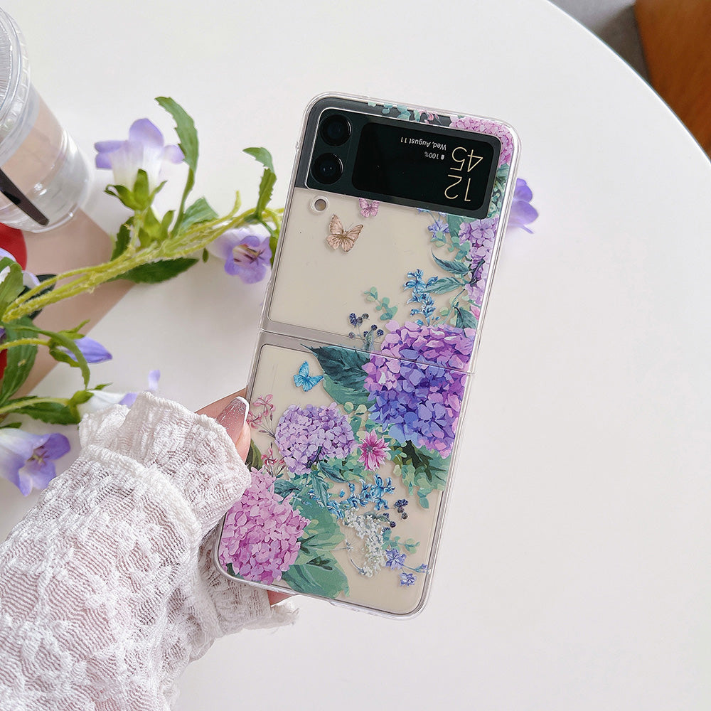 Colorful Flower Case with Bracelet For Galaxy Z Flip 4