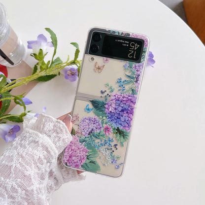 Colorful Flower Case with Bracelet For Galaxy Z Flip 4