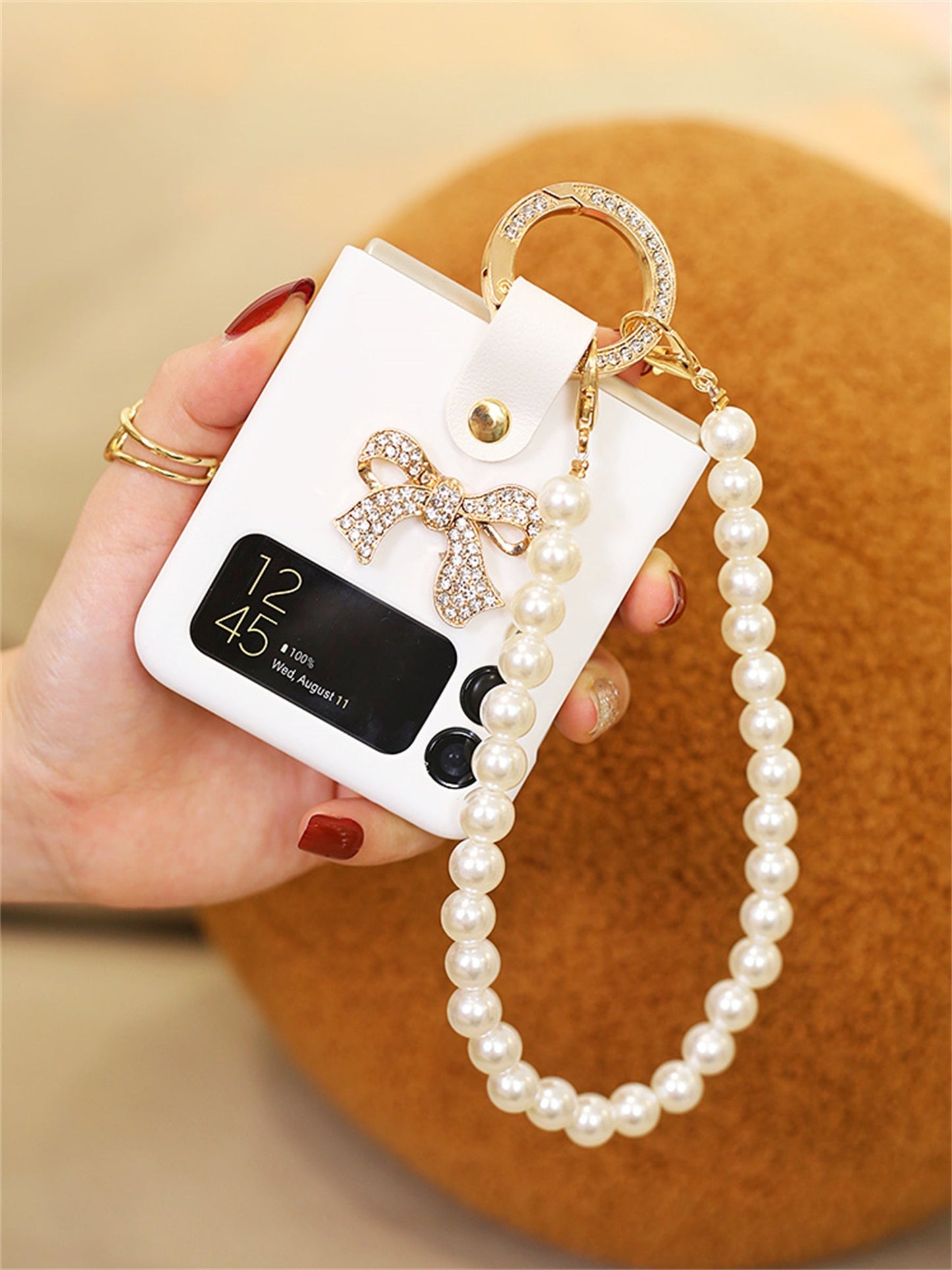 Luxury Crossbody Leather Strap Case for Galaxy Z Flip 4 5G