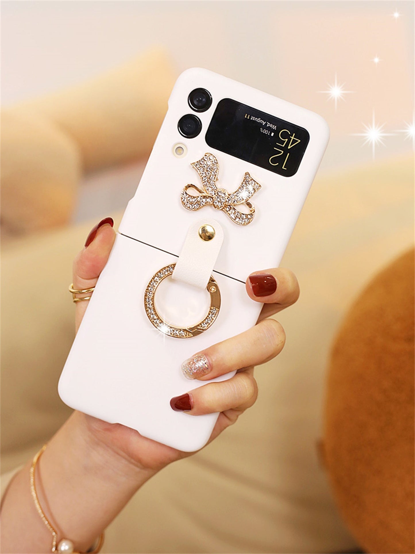 Luxury Crossbody Leather Strap Case for Galaxy Z Flip 4 5G