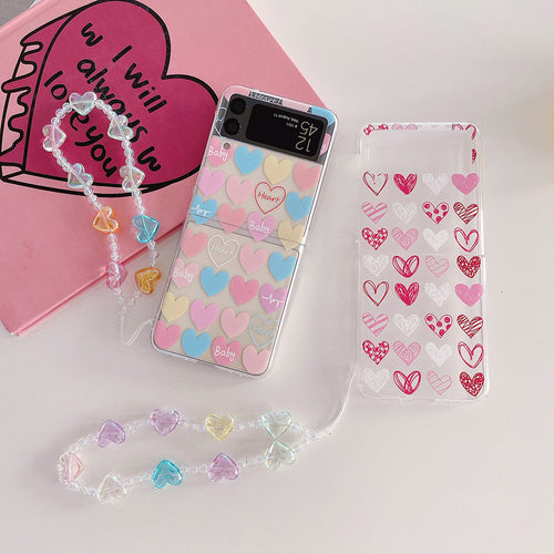 Lovely Colorful Heart Case For Samsung Galaxy Z Flip 4 5G