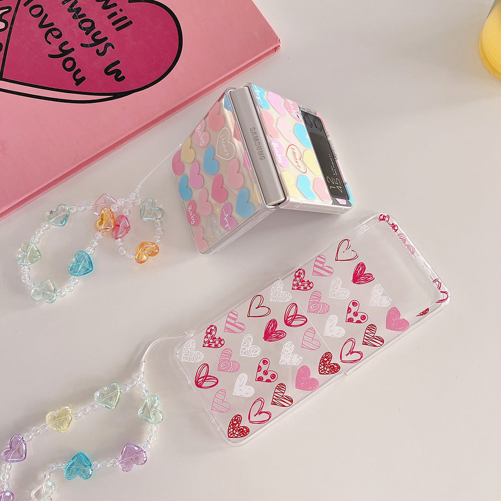 Lovely Colorful Heart Case For Samsung Galaxy Z Flip 4 5G