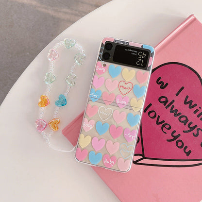 Lovely Colorful Heart Case For Samsung Galaxy Z Flip 4 5G