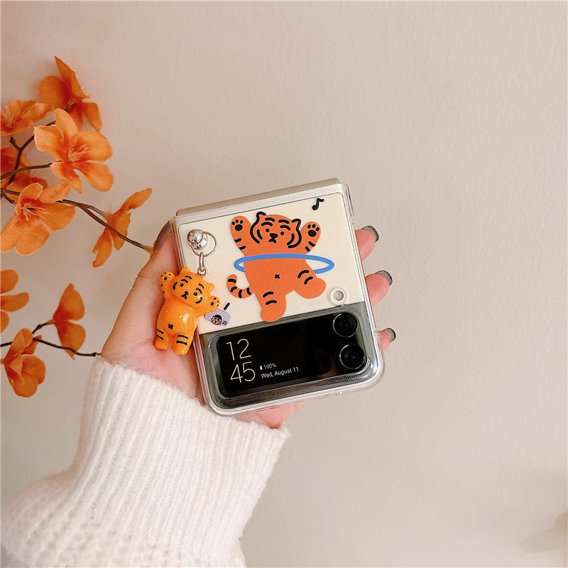 Cute Tiger Pendant Case for Galaxy Z Flip 4