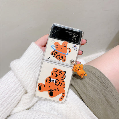 Cute Tiger Pendant Case for Galaxy Z Flip 4
