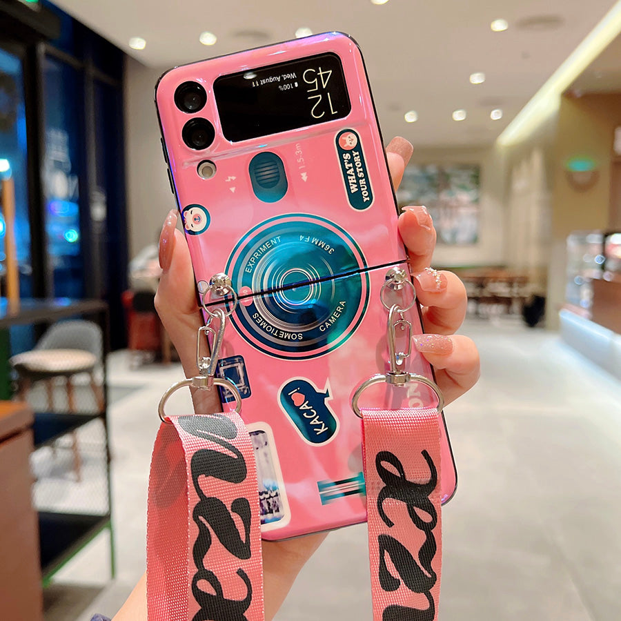 Retro Shoulder Strap Case For Samsung Galaxy Z FLIP 4